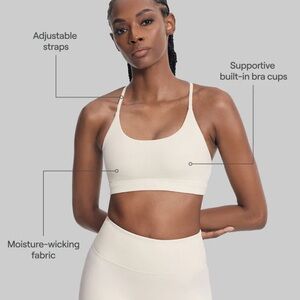 Luxurious Cream Sports Bra with Adjustable Straps